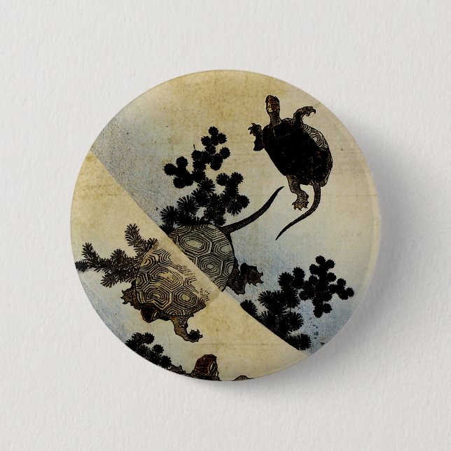 Badge Rond 5 Cm Tortues de natation (Devant)