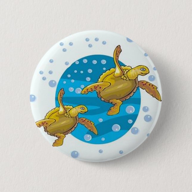 Badge Rond 5 Cm Tortues marines (Devant)
