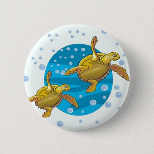 Badge Rond 5 Cm Tortues marines