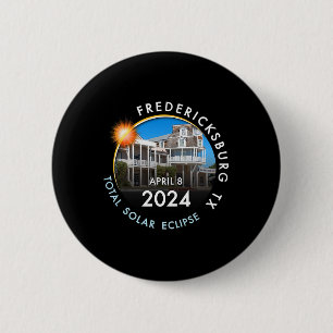 Badge Rond 5 Cm Total de l'éclipse solaire 2024 Fredericksburg T