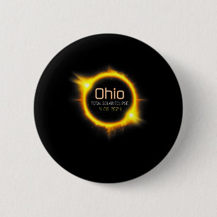 Badge Rond 5 Cm Total Éclipse Solaire Printemps Amérique 04.08.24