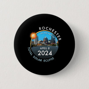 Badge Rond 5 Cm Total Éclipse Solaire Rochester New York 26