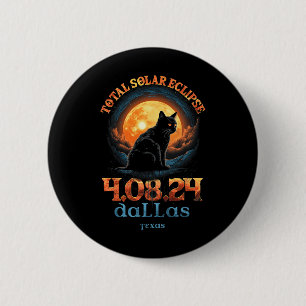 Badge Rond 5 Cm Total Solaire Eclipse 2024 Dallas Texas
