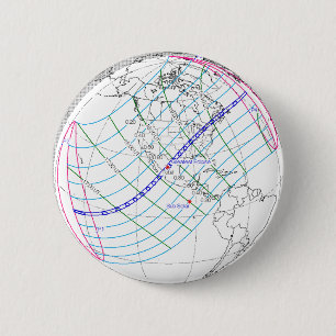 Badge Rond 5 Cm Total Solaire Eclipse 2024 Global Path