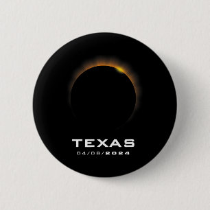 Badge Rond 5 Cm Total Solaire Eclipse 2024 Texas