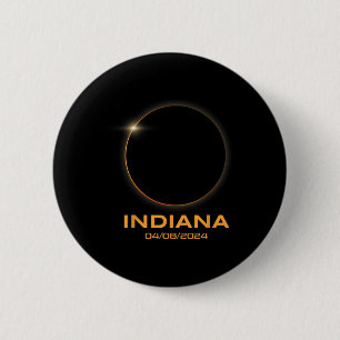 Badge Rond 5 Cm Total Solaire Eclipse 2024 Totalité Indiana