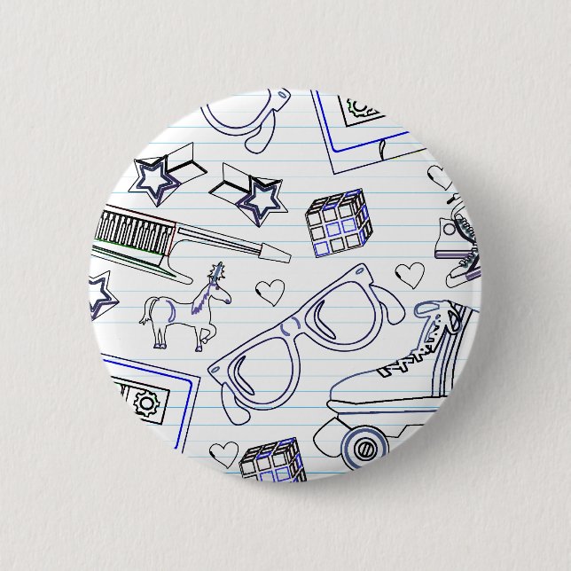 Badge Rond 5 Cm Totalement griffonnage d'années '80 (Devant)