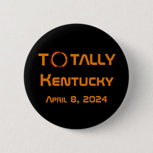 Badge Rond 5 Cm Totalement Kentucky 2024 Éclipse solaire