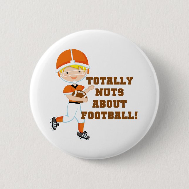 Badge Rond 5 Cm Totalement Nuts au sujet du football (Devant)
