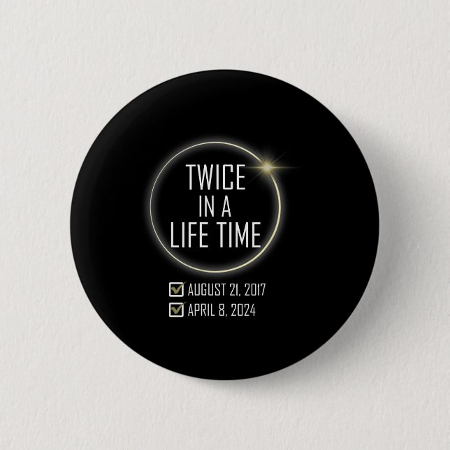 Badge Rond 5 Cm Totalité 04 08 24 Total Éclipse Solaire 2024 7 (Devant)