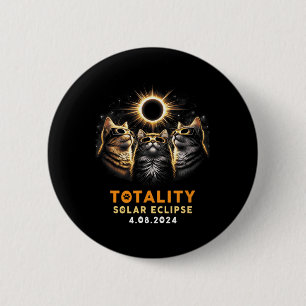 Badge Rond 5 Cm Totalité Chats Portant Des Éclipses Solaires 4.08.
