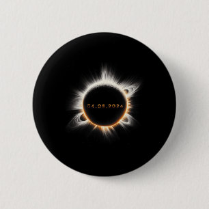Badge Rond 5 Cm Totalité Printemps 4.08.24 Total Éclipse Solaire 2
