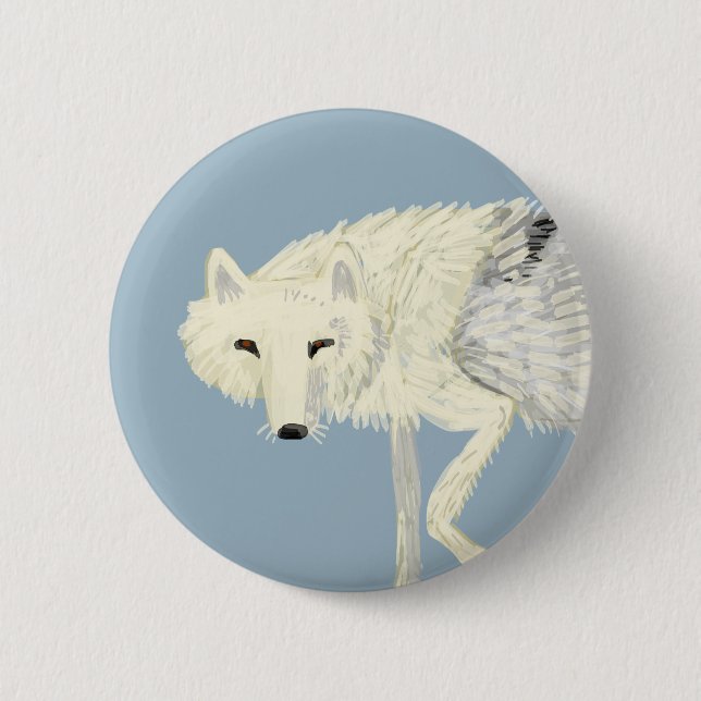 Badge Rond 5 Cm Totem Artic Wolf (Devant)