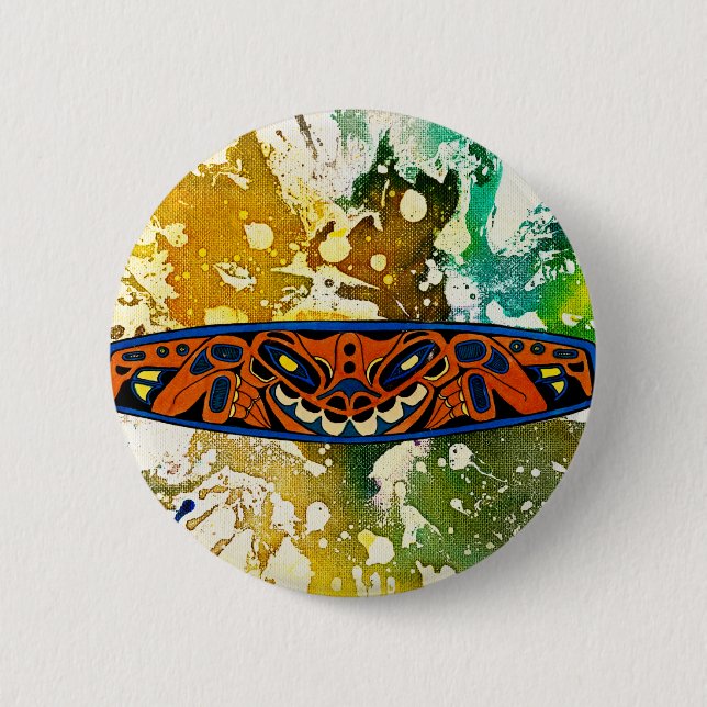 Badge Rond 5 Cm Totem Athabascan par Michael Moffa (Devant)
