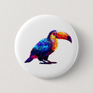 Badge Rond 5 Cm Toucan Beau Couleur