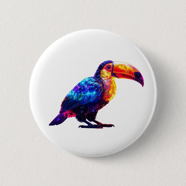 Badge Rond 5 Cm Toucan Beau Couleur (Devant)