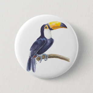 Badge Rond 5 Cm Toucan, oiseau tropical