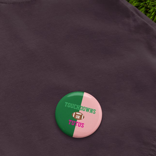 Badge Rond 5 Cm Touchdowns ou Tutus Genre Reveal (Créateur téléchargé)