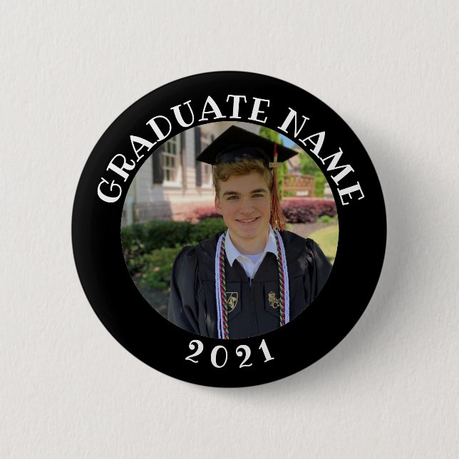 Badge Rond 5 Cm Touche / bouton de graduation photo personnalisée  (Devant)