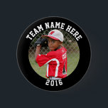 Badge Rond 5 Cm Touche / bouton Photo Sports personnalisée avec no<br><div class="desc">Soutenez votre joueur de sport de jeunesse préféré avec une broche photo personnalisée. Vous pouvez personnaliser ce bouton avec un nom d'équipe (ou nom du joueur) et une année. Vous pouvez également modifier les zones de texte en fonction de vos besoins. Merci de soutenir l'équipe Lawrence... un magasin qui aide...</div>