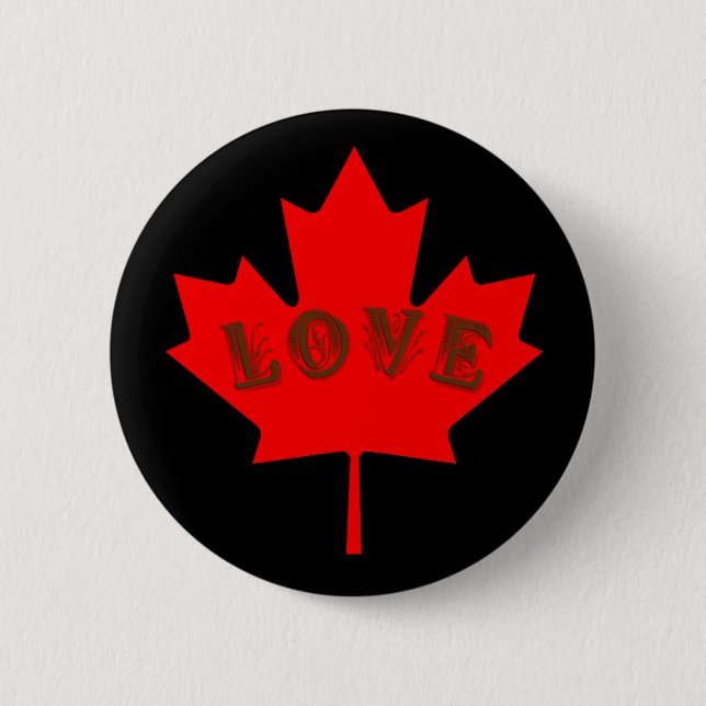 Badge Rond 5 Cm Touche d'amour personnalisée pour la fête du Canad (Devant)