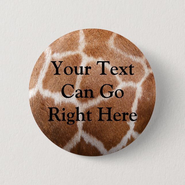 Badge Rond 5 Cm Touche "IMPRESSION" de girafe (Devant)