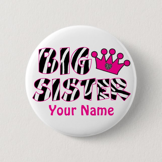 Badge Rond 5 Cm Touche "IMPRESSION" de princesse Zebra de grande (Devant)