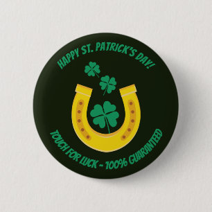 Badge Rond 5 Cm Touche Saint Patrick pour la bonne chance Bouton