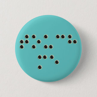 Badge Rond 5 Cm Touchez-moi bouton (braille)