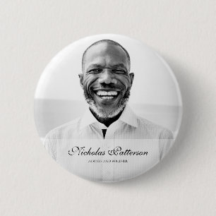 Badge Rond 5 Cm Toujours et toujours Mémorial photo simple classi