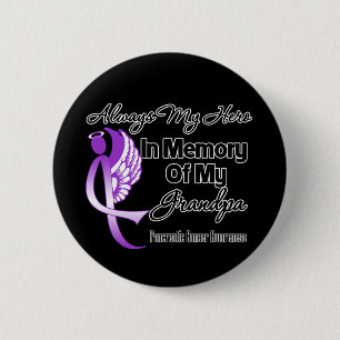 Badge Rond 5 Cm Toujours mon héros dans le grand-papa de mémoire