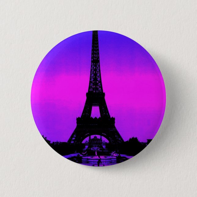 Badge Rond 5 Cm Tour Eiffel (Devant)