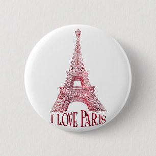 Badge Rond 5 Cm Tour Eiffel
