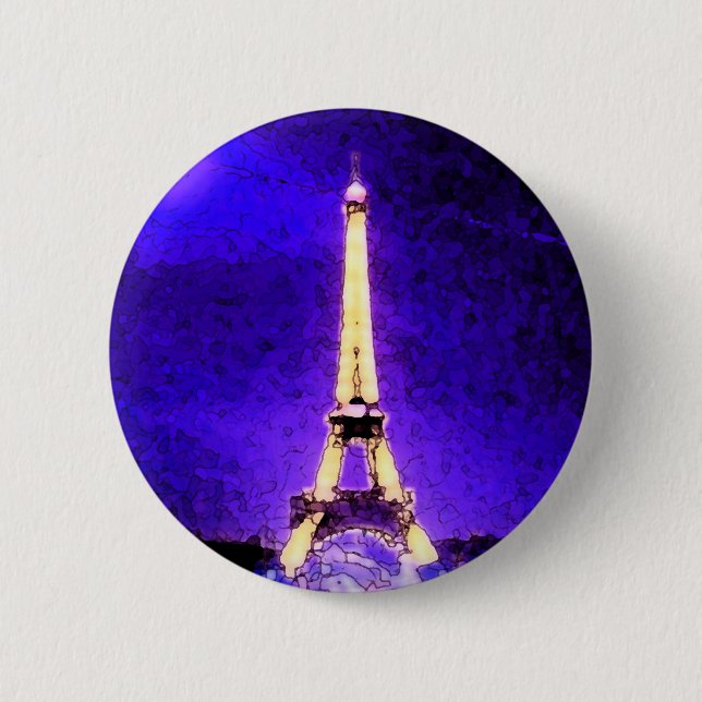 Badge Rond 5 Cm Tour Eiffel (Devant)