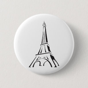 BADGE ROND 5 CM TOUR EIFFEL