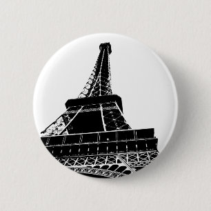 Badge Rond 5 Cm Tour Eiffel