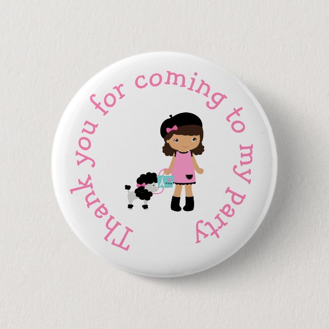 Badge Rond 5 Cm Tour Eiffel Afrique-américaine (Devant)