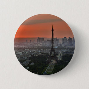 Badge Rond 5 Cm Tour Eiffel Paris Europe Travel