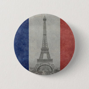 Badge Rond 5 Cm Tour Eiffel, Paris France