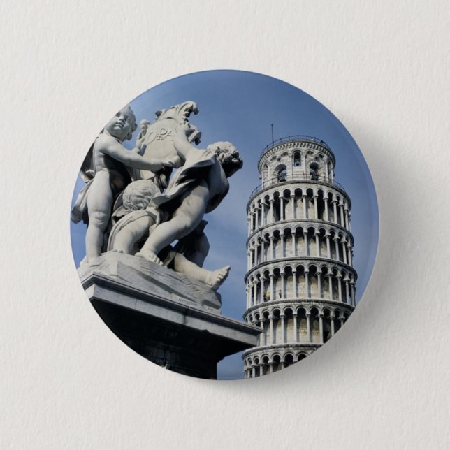 Badge Rond 5 Cm Tour penchée de Pise (Devant)