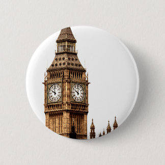 Badge Rond 5 Cm Tour Sepia Big Ben
