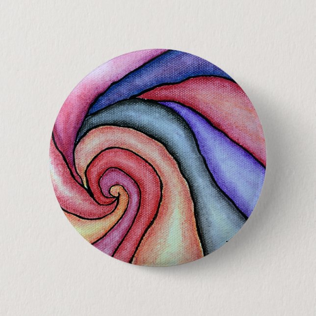 Badge Rond 5 Cm Tourbillon d'aquarelle (Devant)