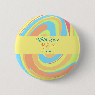 BADGE ROND 5 CM TOURBILLON PASTEL RÉTRO AJOUTER NOM LETTRE DATE MO