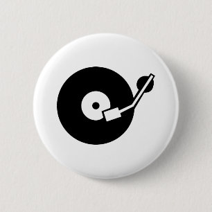 Badge Rond 5 Cm Tourne-disque DJ