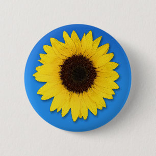 BADGE ROND 5 CM TOURNESOL