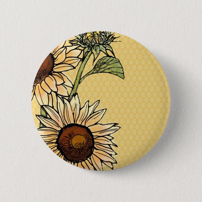 Badge Rond 5 Cm Tournesol (Devant)