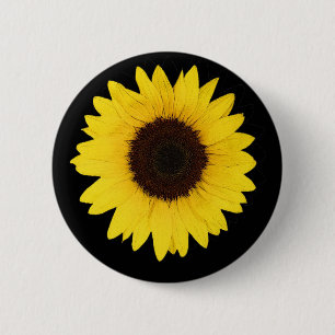 BADGE ROND 5 CM TOURNESOL