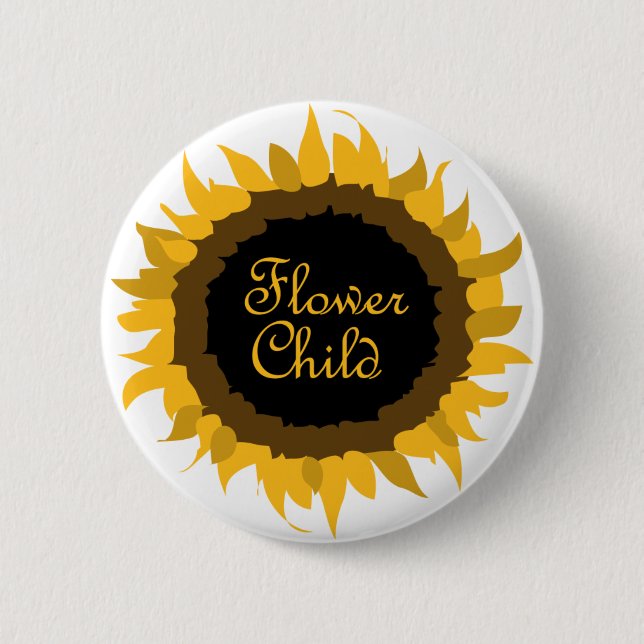 Badge Rond 5 Cm Tournesol d'enfant de fleur (Devant)