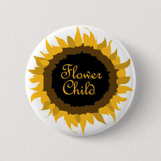 Badge Rond 5 Cm Tournesol d'enfant de fleur