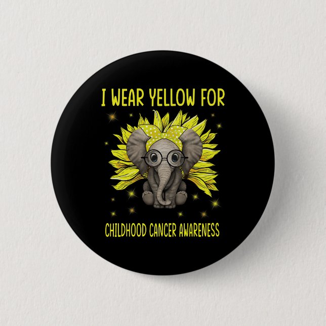 Badge Rond 5 Cm Tournesol Eléphant Je Porte Pour La Poule Jaune En (Devant)